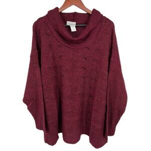 NEW Catherines Plus Size Red Sz 2X Sweater Blouse Shirt Top Knit Christmas Soft